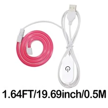 1 pezzo Striscia luminosa a LED al neon da 5V con interfaccia USB e interruttore touch, regolabile, flessibile, adatto per decorare camera da letto, soggiorno, casa, bar, interno ed esterno, include nastro biadesivo