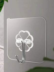 100-1pc Seamless Wall Hook, No-Nail Wall Hanging, Strong Adhesive Hook, Glue Stick Wall Hook, Self-Adhesive, Transparent, Removable, Waterproof, Rust-Proof, Suitable For Kitchen, Bathroom, Living Room