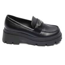 Leather Upper Loafers With Metal Accent Details - Black - View 2