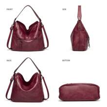New Fashion Large Capacity Solid Color Simple Shoulder Handbag Casual Every Day Commute Crossbody Bag