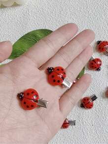 Pasadores de cabello con diseño de mariquita, pasadores de cabello rojos antideslizantes en forma de animal para niñas y mujeres, accesorios para el cabello, pasadores de cabello con diseño de insecto como accesorios para el cabello de vuelta al colegio para decoración del cabello