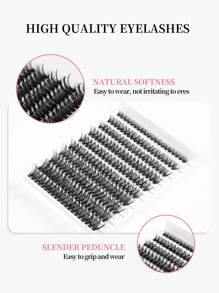 200 簇 C/D 卷翘睫毛，浓密卷翘睫毛，单根长度 DIY 假睫毛，外观自然，睫毛簇，睫毛簇，单根睫毛，睫毛，假睫毛