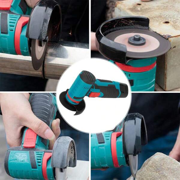 12V Cordless Angle Grinder Kit, 3 Lithium Battery Powered Angle Grinder Brushless, Electric Grinding Tool Mini Grinder Handheld Cutting Machine With Battery And 2 Cutting Discs