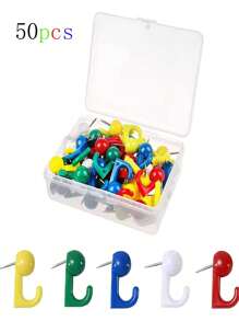 100pcs/Box Colorful Tacks For Cork Board With Transparent Head, Suitable For Painting Back To School,Back To School,School Supplies