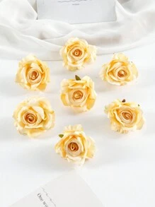 1PC/3PCS/5PCS Artificial Flowers-Rose, Silk Rose, Fake Plants, Home, Dining Room, Living Room, Outdoor Garden Decoration,The Art Of Inserting Flowers, Photography Props, Autumn, Spring, Vase, Flower Wall, Flower Wreath, Bridal Bouquet, Wedding Decoration, DIY Flower Wreath Materials, Birthday Party Decoration Materials, Home Decoration Accessories, Valentine's Day, New Year Gifts - Yellow - View 2