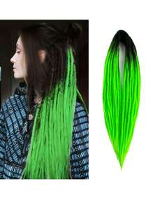 10strands/Set 0.6 Cm Thin 24" Double Ended Crochet Hippie Wool Dreadlock Extensions Handmade Synthetic Black Styles For Woman And Man - Multicolor - View 17