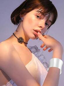 極簡開口手鐲 - 銀色 - 查看 10