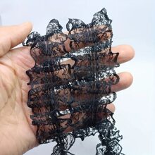 2 Sizes Multicolor Pleated Lace Trims, Suitable For DIY Clothing, Headwear, Skirt, Blouse Hemlines, Accessories