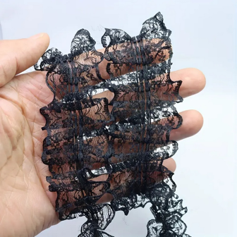 2 Sizes Multicolor Pleated Lace Trims, Suitable For DIY Clothing, Headwear, Skirt, Blouse Hemlines, Accessories