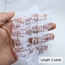 2 Sizes Multicolor Pleated Lace Trims, Suitable For DIY Clothing, Headwear, Skirt, Blouse Hemlines, Accessories