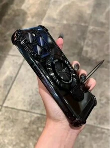 1 Stück stoßfeste Schutzhülle mit eloxierter Metalloberfläche und ausziehbarem Metallständer, kompatibel mit iPhone
