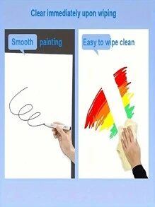 1 Roll Of 2m Length Static Cling White Board, No Adhesive, Suitable For Writing, Drawing, Erasable And Removable Wall Paper, Wall Sticker, For Office, Home, Kitchen, Student Supplies