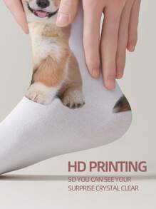 1双定制人脸袜子，个性化照片袜子，印花袜子，趣味个性化人脸袜子，图案包括狗狗、猫咪、小猫，可爱、简约、有趣、舒适、可定制、个性化、独特，是送给男友、朋友的理想礼物，也可用于卧室装饰、婚礼、节日、周年纪念日、生日、秋季、睡衣套装。 - 彩色 - 查看 4