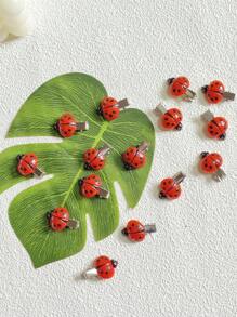 Pasadores de cabello con diseño de mariquita, pasadores de cabello rojos antideslizantes en forma de animal para niñas y mujeres, accesorios para el cabello, pasadores de cabello con diseño de insecto como accesorios para el cabello de vuelta al colegio para decoración del cabello