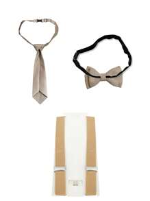 Luobobeibei 3pcs/Set Kids Casual Retro Style Suspenders And Bow Tie And Necktie Set, Comfortable & High-Elasticity, Suitable For Back To School, Hoilday Gift, Daily Wear And Party Outfit