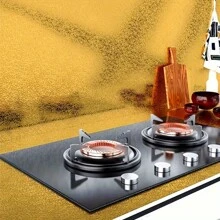 Golden Texture Contact Paper Peeling And Sticking Wallpaper Kitchen Self-Adhesive Aluminum Foil Oil-Proof And Waterproof Movable Wallpaper For Countertops, Cabinets And Drawers, Renovation Stickers Peel Wall Panels, Wall Paper, Wallpapers, Spring Decoration Items Refresh Your Home, Rama Decoration Stickers Gifts Birthday Graduation Wall Stickers Room Decor Wall Decor Wall Sticker - Gold - View 5