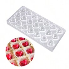 1 件长方形透明塑料巧克力模具，包括心形、圆形、螺旋形、枫叶形、足球形、鸟蛋形、水滴形、菊花形，用于 DIY 巧克力、软糖。还包括心形和五角星形、螺旋形和波浪形、圣诞系列图案设计、糖果/果冻模具、糖果制作工具