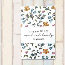 1pc Eid Al Fitr Greeting Card, Bright Floral Cover Design, Gift Party Greeting Card Inviting Female Husband Or Friend, Customized Greeting Card For Friends, Family And Colleagues, Small Business Supplies, Thank-You Card, Birthday Gift, Greeting Card, Gift Card, Invitation Card For Female Husband Or Friend