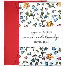1pc Eid Al Fitr Greeting Card, Bright Floral Cover Design, Gift Party Greeting Card Inviting Female Husband Or Friend, Customized Greeting Card For Friends, Family And Colleagues, Small Business Supplies, Thank-You Card, Birthday Gift, Greeting Card, Gift Card, Invitation Card For Female Husband Or Friend