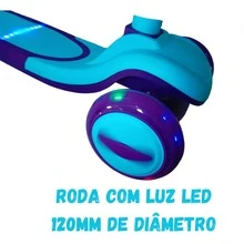 Patinete Infantil dobrável com Led 3 rodas até 50Kg Dream Light Azul