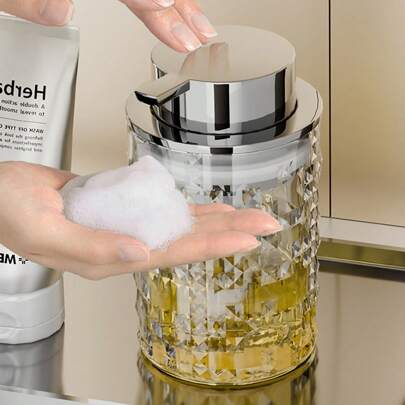 1 Chai đựng nước rửa tay dạng bọt, sữa tắm phòng tắm, chai rỗng, chai riêng, chai nhấn, máy tạo bọt trang trí phòng tắm gia đình trang trí mùa thu trở lại trường