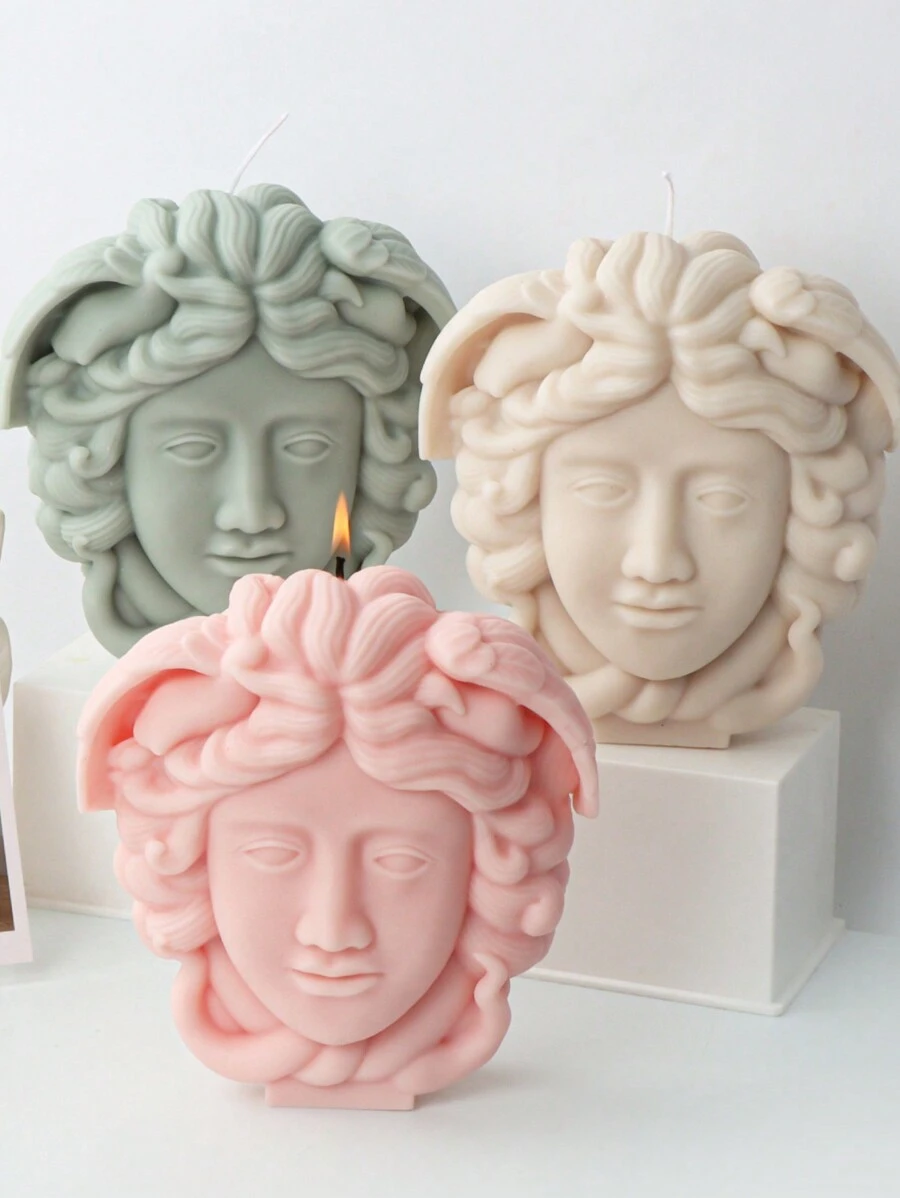 1 pezzo Stampo in silicone per candele a forma di testa di Medusa