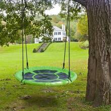 Grande balançoire nid (100 cm) – Stable et facile à assembler – Aire de jeux de jardin intérieure et extérieure – Poids maximum 150 kg - Vert - Voir 3