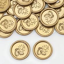 30 PCS Ring Pattern Wax Seal Stickers, Handmade Envelope Seal Stickers, Self-Adhesive Wax Stickers For Decorating Wedding Invitations, Gift Wrapping (Handmade With Some Bubbles) - Multicolor - View 2