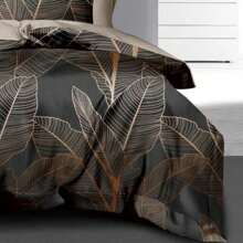 Conjunto de capa de edredom com estampa botânica de 3 peças (1 capa de edredom + 2 fronhas), estilo fresco para quarto em todas as estações, disponível em 160*200/200*220 cm e mais tamanhos