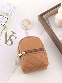 Mini Backpack Keychain, Cute Cosmetic Bag Keychain For Women, Small PU Cosmetic Bag Keychain Accessory, Zipper Pouch Accessory - Multicolor - View 17