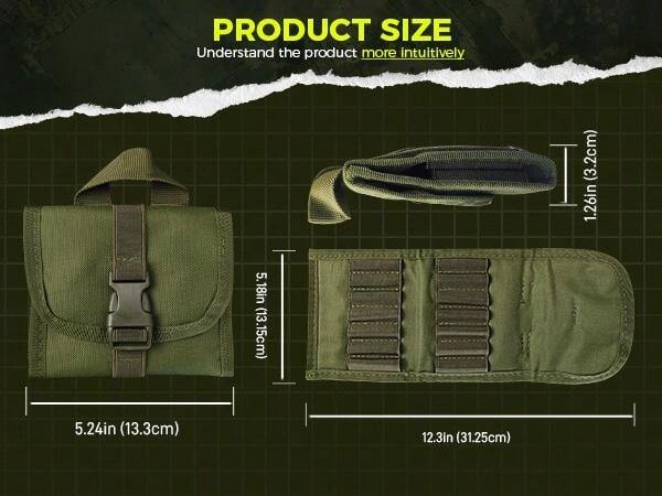 VGEBY Poche de 12 Balles Porte Cartouches de Carabine Etui de Munitions en Nylon Léger pour Carabine de Chasse - 3 Couleurs (Couleur : Armée Verte