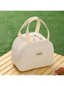 1 件装午餐袋，适用于女士男士、学生、灯芯绒午餐袋、防漏隔热柔软大号午餐冷藏袋 - 可重复使用的午餐盒，适用于办公室工作、学校野餐、海滩、学校收纳袋、教师储物袋、教室袋、教室收纳袋