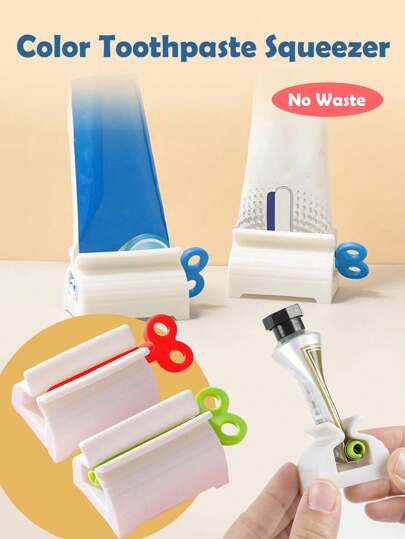 3 peças espremedor de pasta de dente, suporte dispensador de pasta de dente, adequado para pasta de dente, sabonete facial, pomada e outros itens, ferramenta multifuncional