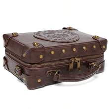 Ladies' Leather Bag New European And American Punk Retro Style Embossed Women's Shoulder Bag Cross Bag Handbag - Brown - View 4