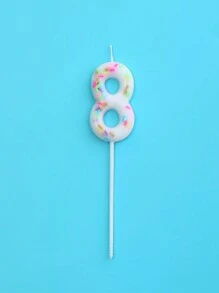 1pc Colorful Numbered Sugar Beads Birthday Cake Candle Decoration Insert, Cute Baking Dessert Multipurpose Photo Candle,Christmas - Multicolor - View 12