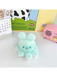 Plush Octopus Rabbit Reversible Keychain Pendant Bag Charm - Multicolor - View 4