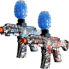 Christmas Decoration New For 2024 Mini Electric Blaster Ball M416, High Speed, Rechargeable - Automatic Toy Gun For Team Activities, Perfect Gift For Birthdays And Parties (Bullets Excluded) - 紅色 - 查看 4