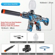 Christmas Decoration New For 2024 Mini Electric Blaster Ball M416, High Speed, Rechargeable - Automatic Toy Gun For Team Activities, Perfect Gift For Birthdays And Parties (Bullets Excluded) - 紅色 - 查看 8