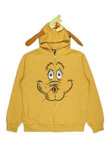 Dr Seuss Men's The Grinch Max The Dog Face Christmas Zip Up Hoodie Sweatshirt - 彩色 - 查看 2