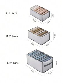 1个/3个装白色衣物收纳盒，带分隔架，衣柜整理盒 - 白色 - 查看 3