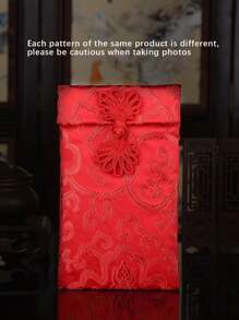 Sobre rojo tipo "Hongbao" de tela brocada china con nudo chino artístico, sobre de regalo creativo para bodas/Año Nuevo con sobres para efectivo - Multicolor - Ver 15