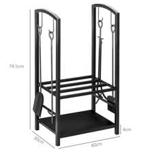 Outsunny Firewood Racks - Black - View 3