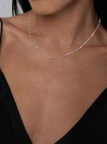 Cadena de collar de plata de ley 925, cadena de collar chapada en oro de 14K, collar para uso diario, joyería, regalo para mujeres, collar fino, collar de plata - cadena - Ver 9