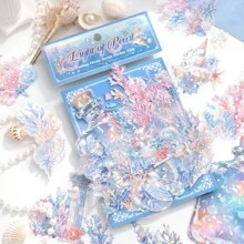 Bộ nhãn dán thú cưng Fantasy Ocean có vỏ sò dát vàng, sứa, nàng tiên cá, đồ trang trí sổ lưu niệm tối giản, đồ dùng học tập, trở lại trường - Nhiều màu - Xem 6