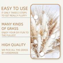 Winter Warmly Decor, 222/181/151/123/107PCS Dried Pampas Grass Bouquet  , Including Pompas Floral, Reed Dried Grass And Bunny Tails Dried Flowers, Luxury For Boho Decor Wedding, Home Decoration