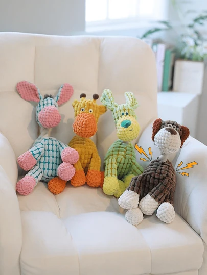 Plush Donkey Squeaky Chew Toys, Funny Interactive Pets Dog Toys