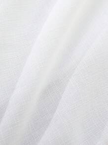 男士秋季薄款两件套，撞色滚边单排扣衬衫，翻领，双口袋，长袖，纯色抽绳长裤，休闲正装 - 寶藍色 - 查看 7