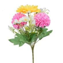 仿真菊花向日葵室内外家居婚纱摄影摆件秋季装饰秋季 - 粉紅色和黃色 - 查看 2