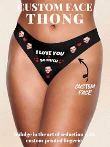 Tanga personalizado de una sola pieza con rostro, tanga personalizado con rostro, ropa interior personalizada con rostro, regalo personalizado con rostro en ropa interior para Navidad, regalo personalizado para mujer, lencería, bragas, ropa interior, para aniversarios, para cumpleaños, para Navidad, para invierno, para otoño, para días festivos
