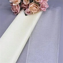 5米*48厘米透明水晶雲絲織物紗網卷，適用於家庭禮品包裝、婚禮儀式走道椅子裝飾、慶祝派對裝飾、嬰兒沐浴襯衫、DIY手工藝品製作等 - 彩色 - 查看 20
